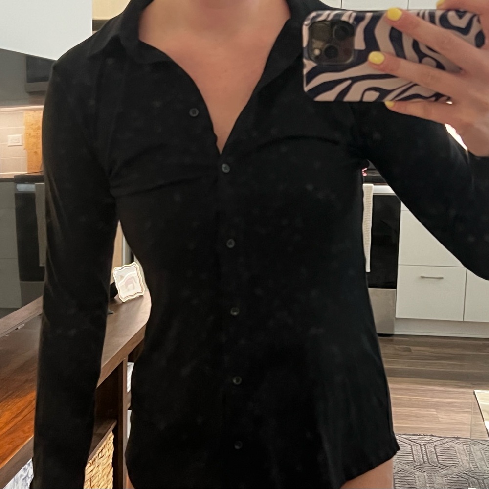 Zara Black Button-Up Shirt